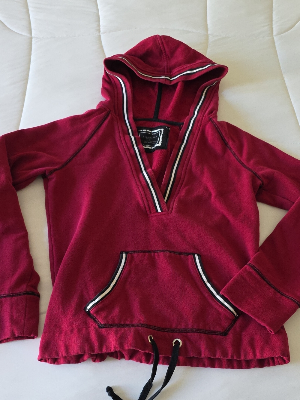Deep V Hooded Sweatshirt